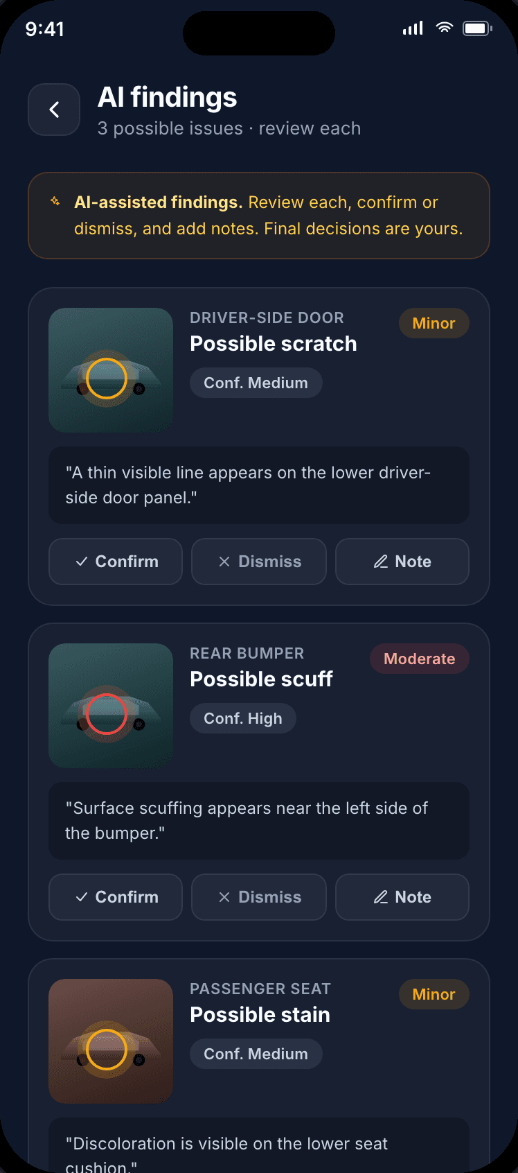 Review possible damage