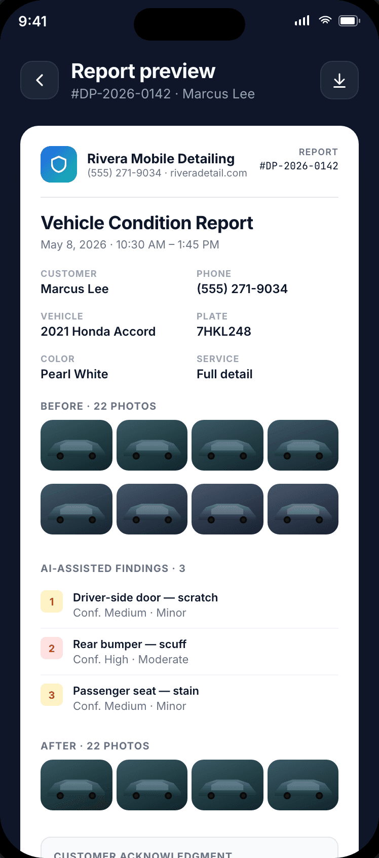 Send the condition report